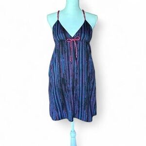 Billabong Blue and Purple Striped Mini Dress